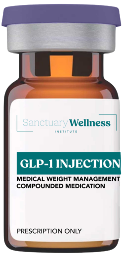 Medication bottle GLP-1 weight loss injection