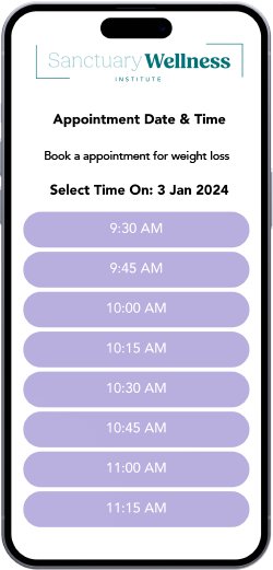 Book weight loss consultation on mobile device